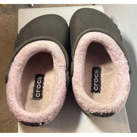 Crocs Classic Lined Clog With Pink Fleece Lining Little Kids Size C 8-9 - Picture 2 of 9